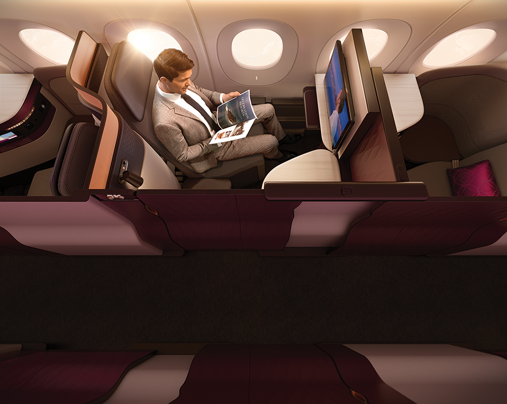 Qatar Qsuite - konfigurácía pre jedného cestujúceho