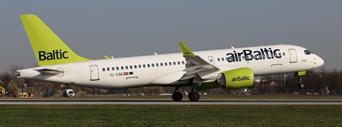 Airbus A220-300 Air Baltic (c)Prague Airport