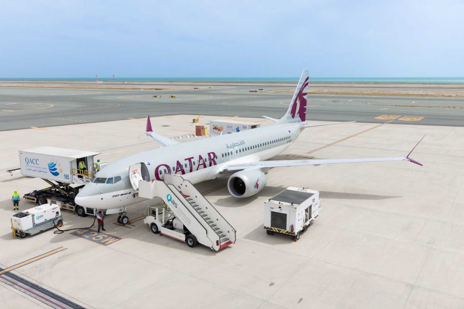 Boeing 737-MAX8 Qatar Airways na prvom komerčnom lete do Kuvajtu (c)Qatar Airways