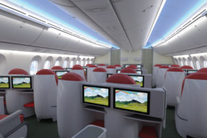 Kabína biznis triedy Ethiopian Airlines - Cloud nine