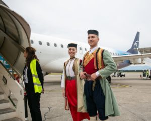 Slávnostné privítanie prvých cestujúcich na linke Bratislava-Podgorica