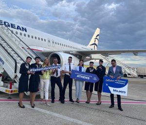 Inauguračný let Aegean Airlines Bratislava Atény (c)bts.aero