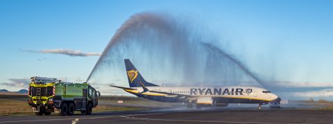 Prílet Boeingu 737 MAX8-200 spoločnosti Ryanair na letisko Poprad