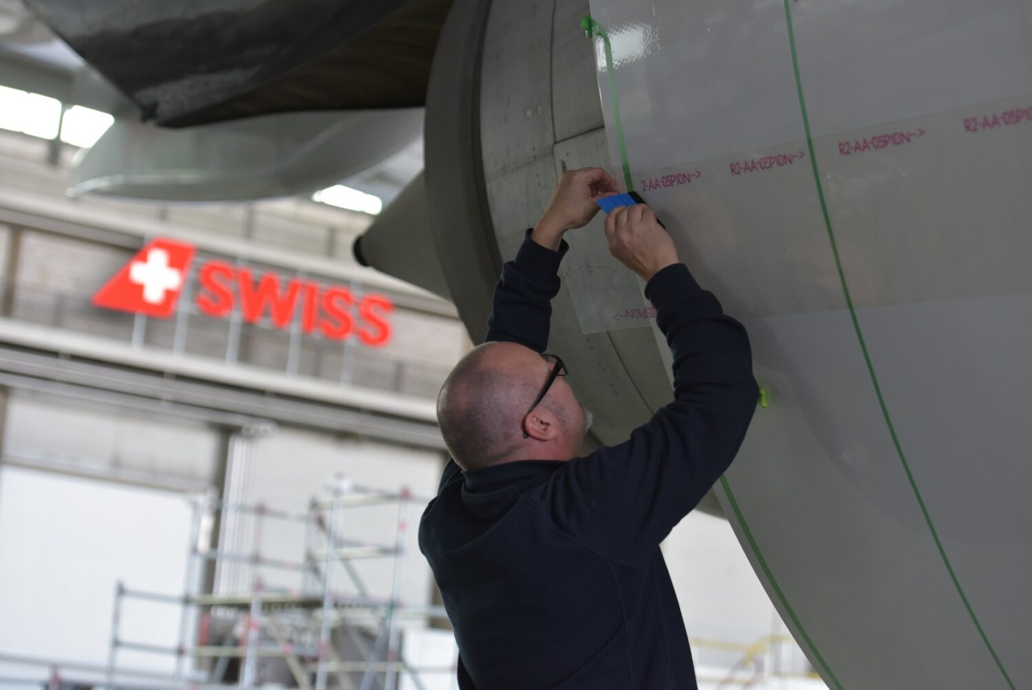 Boeing 777-300ER spoločnosti Swiss s technológiou AeroSHARK (c)swiss.com