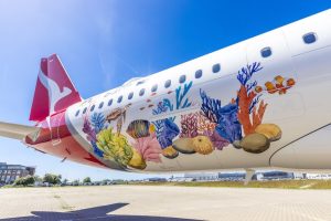 Qantas predstavil Airbus A321XLR v unikátnom dizajne Veľkej koralovej bariéry (c)qantas.com